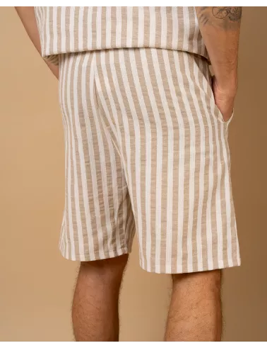 Short rayures beige