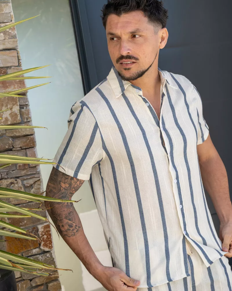 Chemise rayures bleues