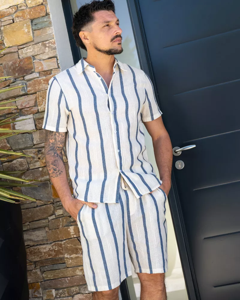 Short rayures bleues