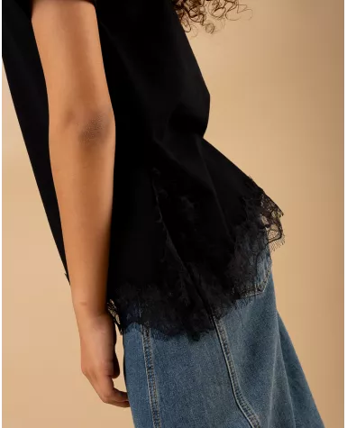 T-Shirt bas dentelle