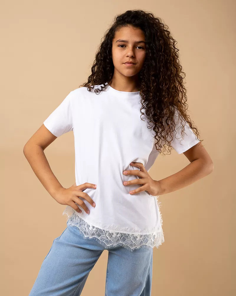T-Shirt bas dentelle