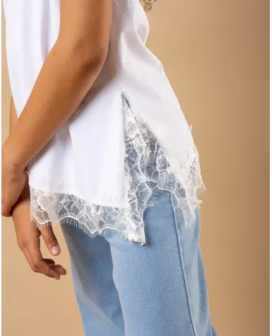 T-Shirt bas dentelle