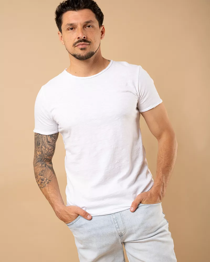 T-Shirt chiné col rond