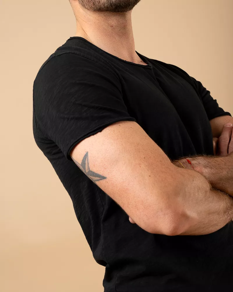 T-Shirt chiné col v 