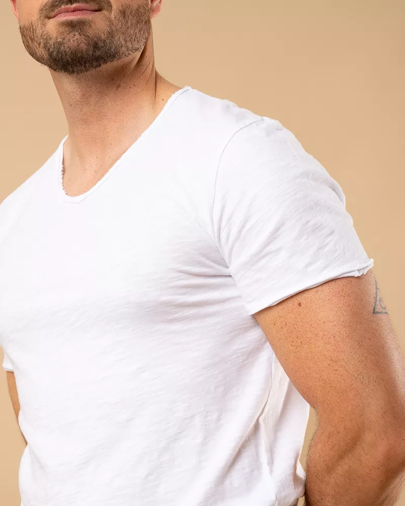 T-Shirt chiné col v 