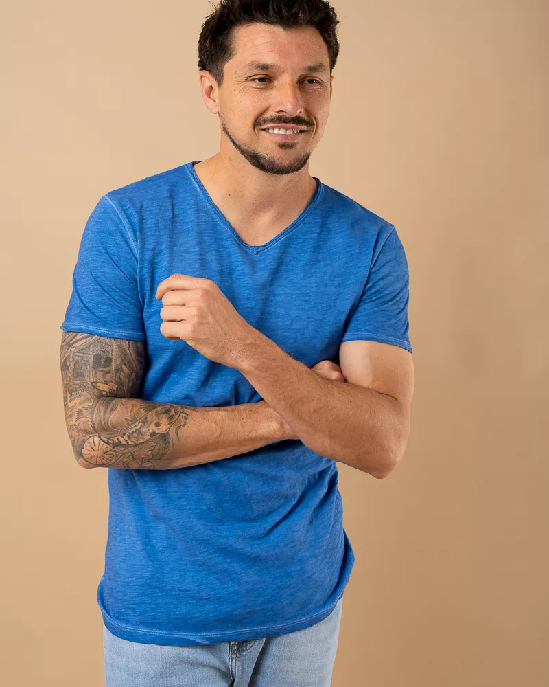 T-Shirt chiné col v 