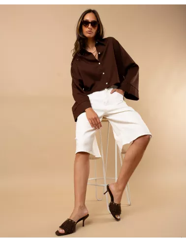 Bermuda écru coutures