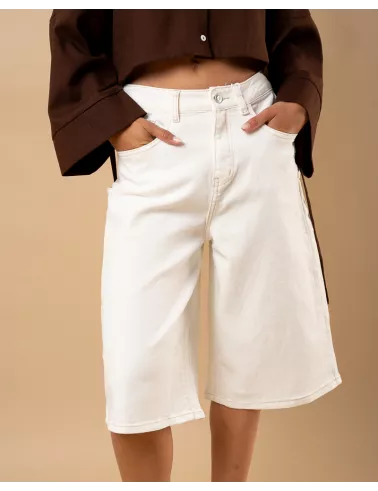 Bermuda écru coutures