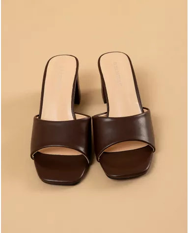Mules talon carré