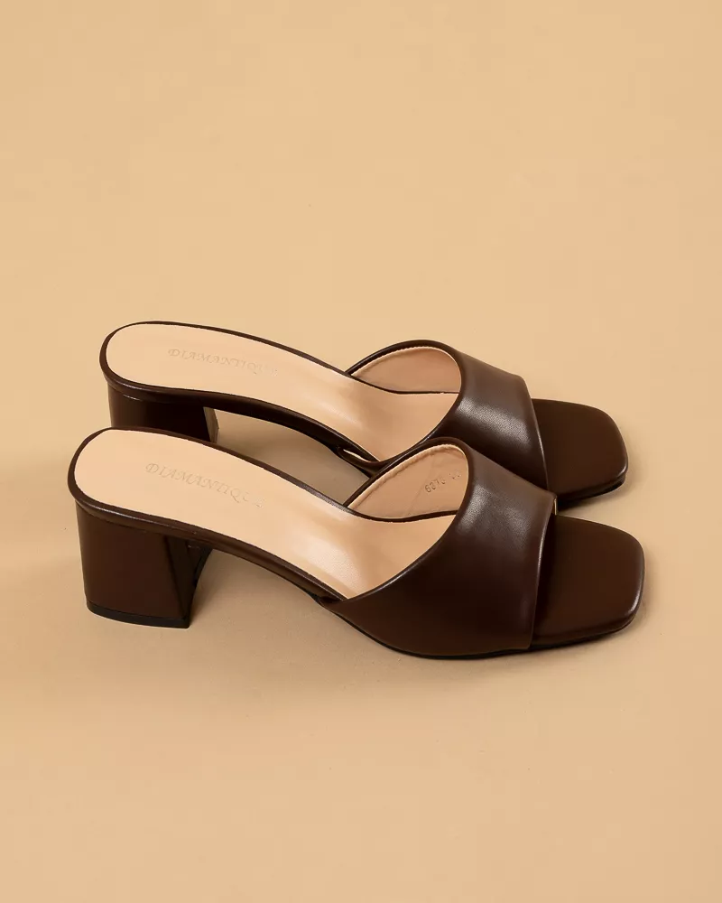 Mules talon carré