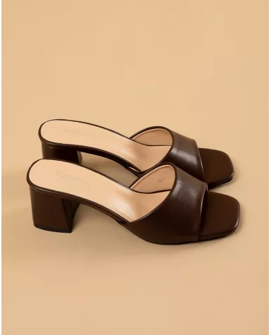 Mules talon carré