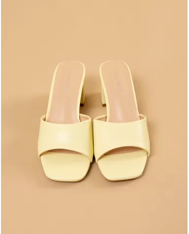 Mules talon carré