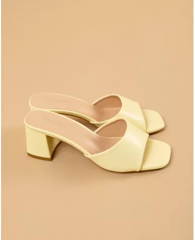 Mules talon carré