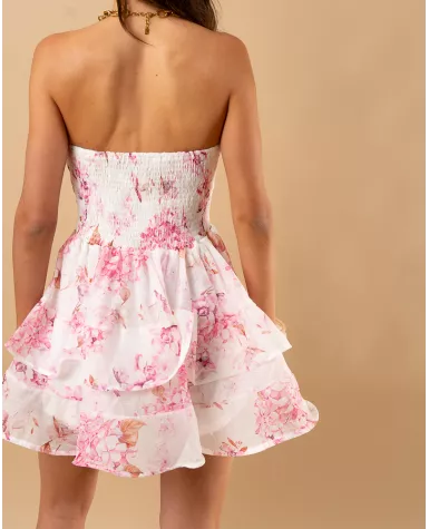 Robe short bustier fleurs
