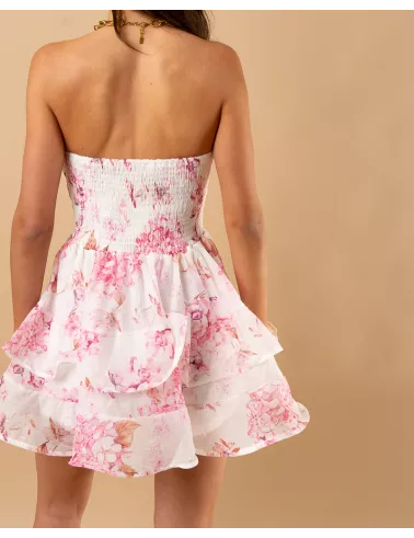 Robe short bustier fleurs