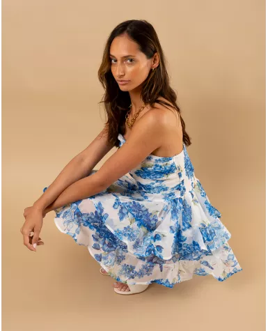 Robe short bustier fleurs