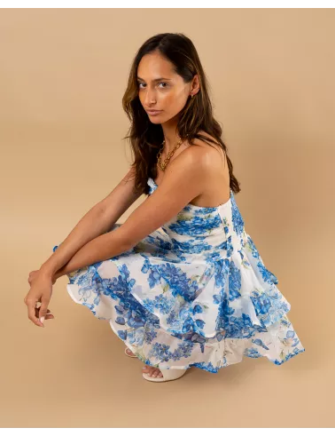 Robe short bustier fleurs