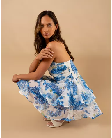 Robe short bustier fleurs