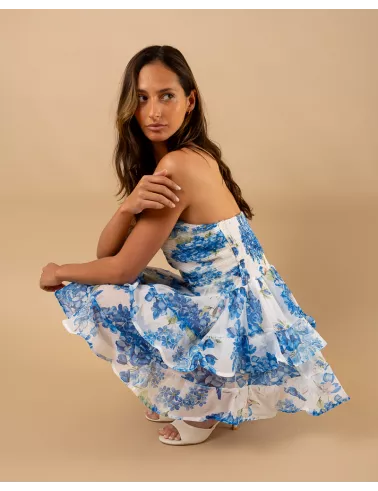 Robe short bustier fleurs