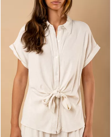 Chemise nœud lin
