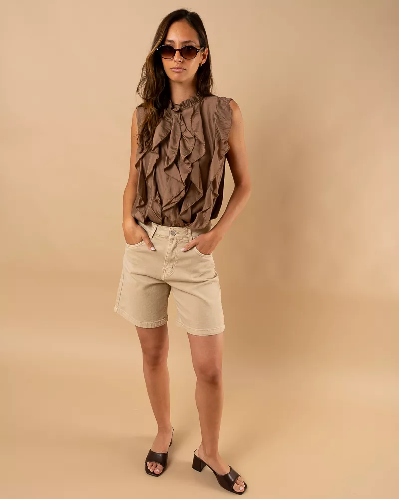 Blouse débardeur volants