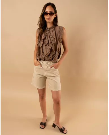 Blouse débardeur volants