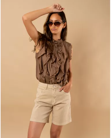 Blouse débardeur volants