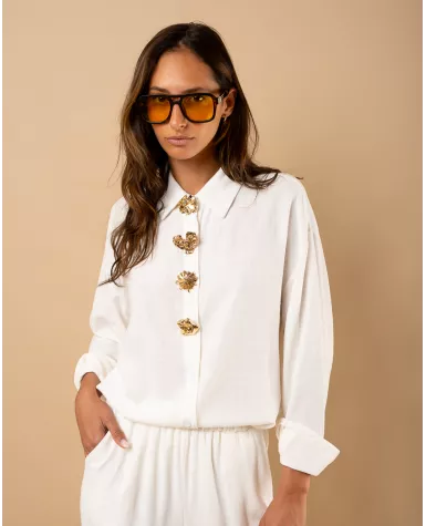 Chemise lin bijoux