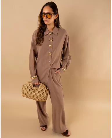 Chemise lin bijoux