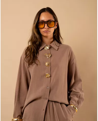 Chemise lin bijoux