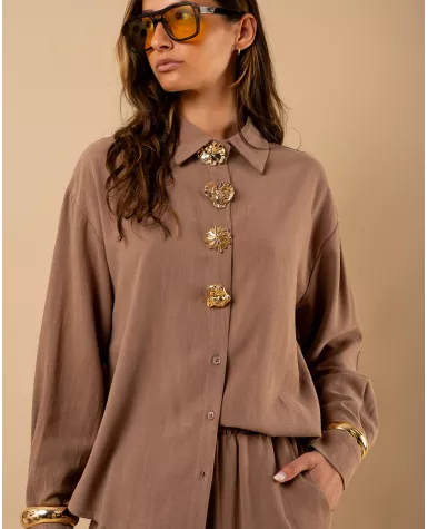 Chemise lin bijoux