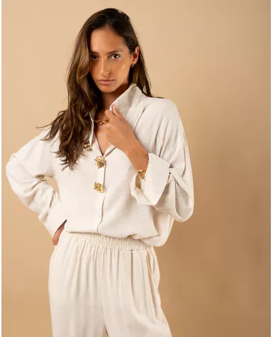 Chemise lin bijoux