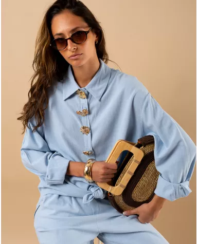 Chemise lin bijoux