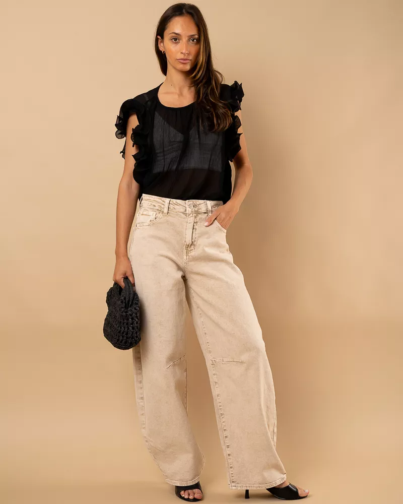 Jean balloon délavé