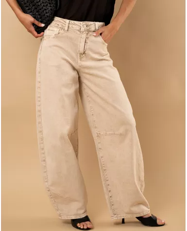 Jean balloon délavé