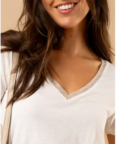Top col en v lurex