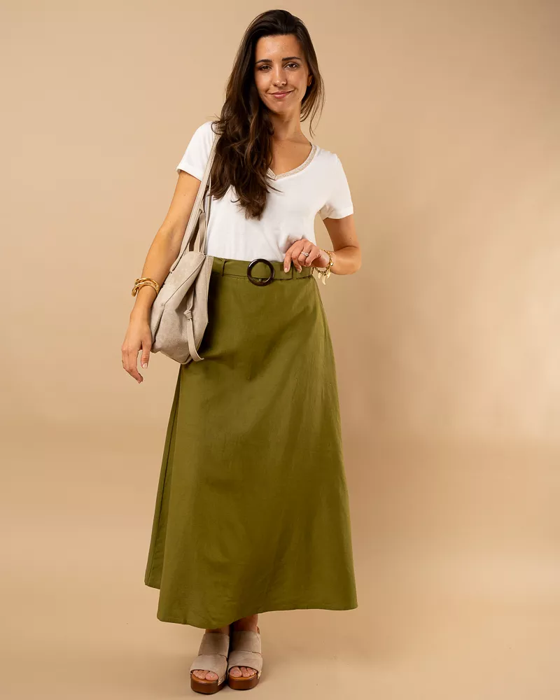 Jupe longue ceinture