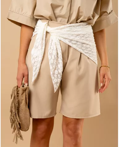 Foulard dentelle fleurs