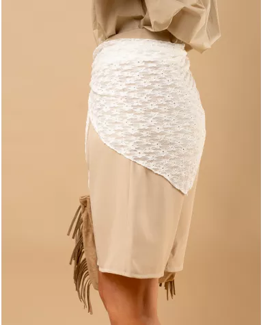 Foulard dentelle fleurs