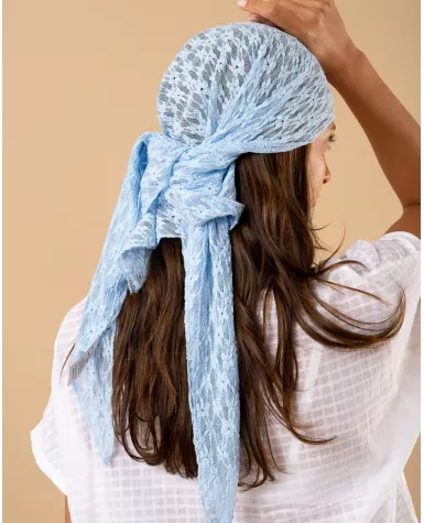 Foulard dentelle fleurs