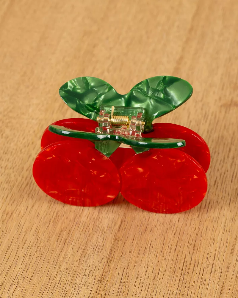 Pince à cheveux cerise