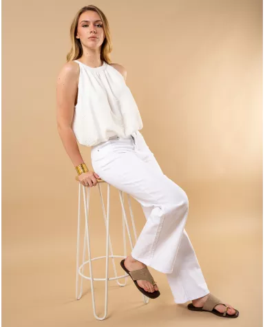 Jean large blanc