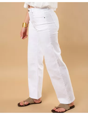 Jean large blanc