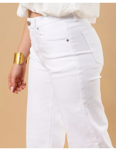 Jean large blanc