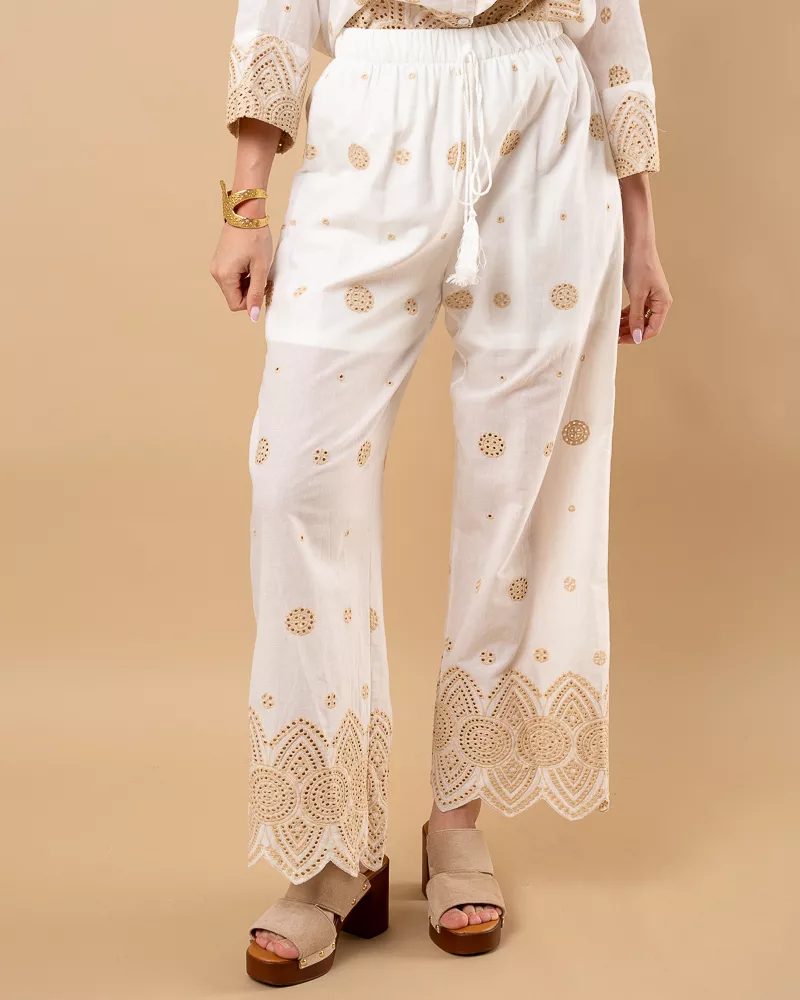 Pantalon brodé