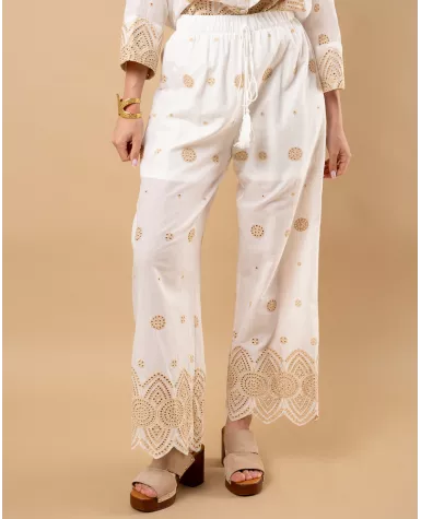 Pantalon brodé