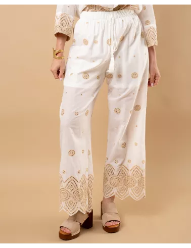 Pantalon brodé