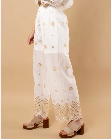 Pantalon brodé