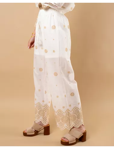Pantalon brodé