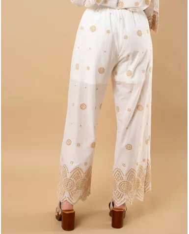 Pantalon brodé